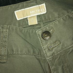 Michael Kors Army Green Moto Zipper Jeans